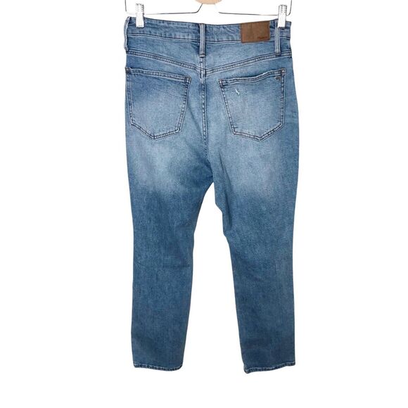 Madewell 26 Curvy Perfect Vintage Distressed Ripped Jeans High Waist Blue #NC352 - Picture 7 of 13